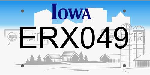 ERX049 Iowa License Plate