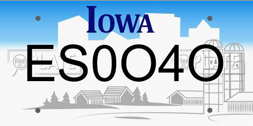 ES0O4O Iowa License Plate