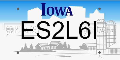 ES2L6I Iowa License Plate