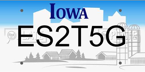 ES2T5G Iowa License Plate