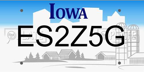 ES2Z5G Iowa License Plate