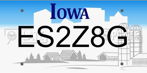 ES2Z8G Iowa License Plate