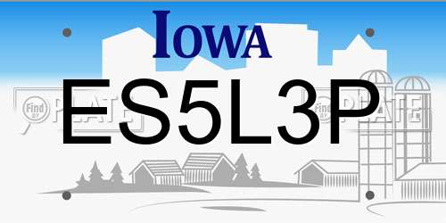ES5L3P Iowa License Plate