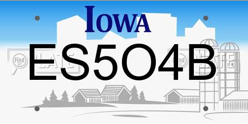 ES5O4B Iowa License Plate