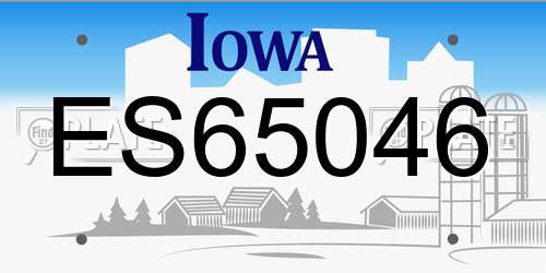 ES65046 Iowa License Plate