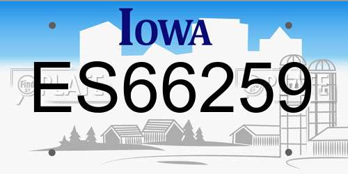 ES66259 Iowa License Plate