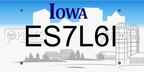 ES7L6I Iowa License Plate