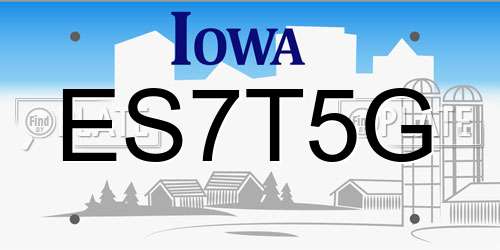 ES7T5G Iowa License Plate