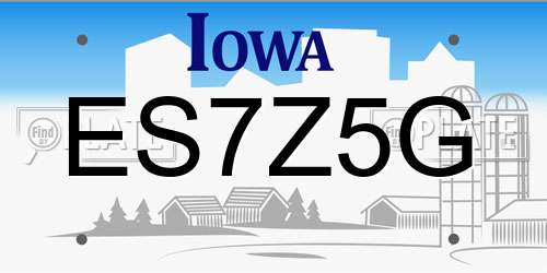 ES7Z5G Iowa License Plate