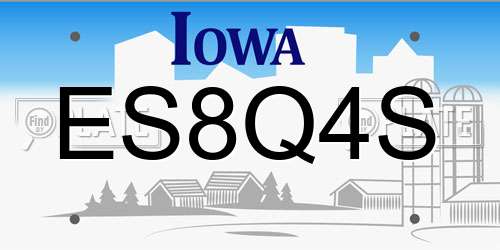 ES8Q4S Iowa License Plate