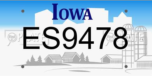 ES9478 Iowa License Plate
