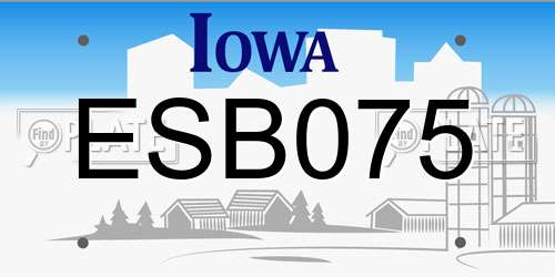 ESB075 Iowa License Plate