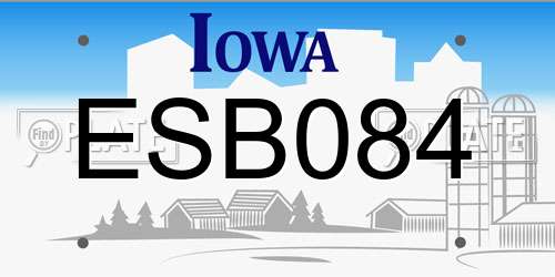 ESB084 Iowa License Plate