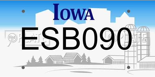 ESB090 Iowa License Plate