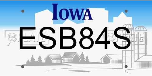 ESB84S Iowa License Plate