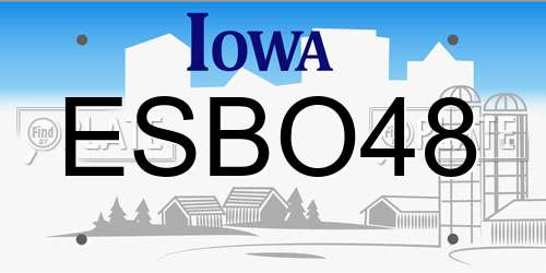 ESBO48 Iowa License Plate