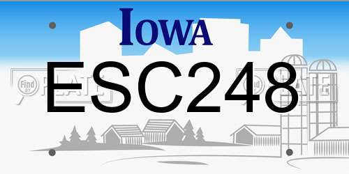 ESC248 Iowa License Plate