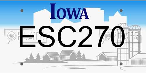 ESC270 Iowa License Plate