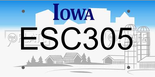 ESC305 Iowa License Plate