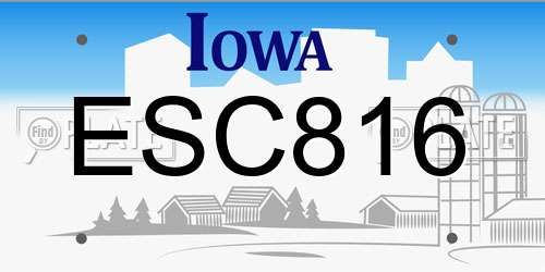 ESC816 Iowa License Plate