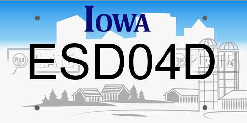 ESD04D Iowa License Plate