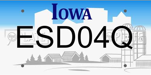 ESD04Q Iowa License Plate