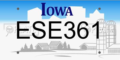 ESE361 Iowa License Plate