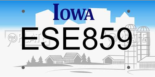 ESE859 Iowa License Plate