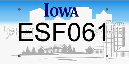 ESF061 Iowa License Plate