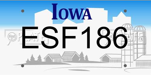 ESF186 Iowa License Plate