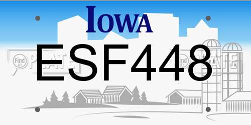 ESF448 Iowa License Plate