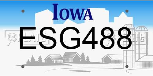 ESG488 Iowa License Plate