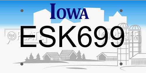 ESK699 Iowa License Plate