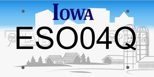 ESO04Q Iowa License Plate