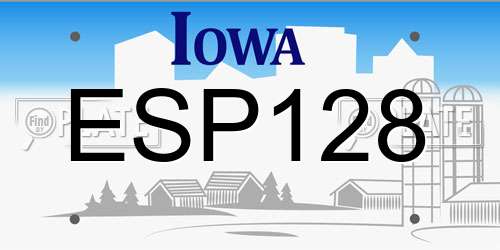 ESP128 Iowa License Plate