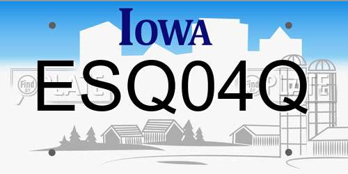 ESQ04Q Iowa License Plate