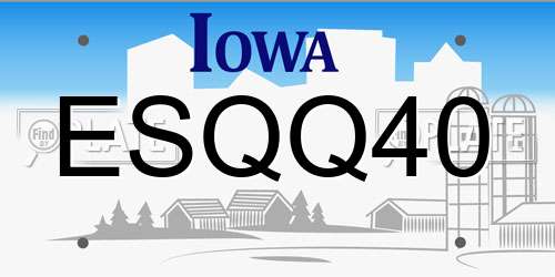 ESQQ40 Iowa License Plate