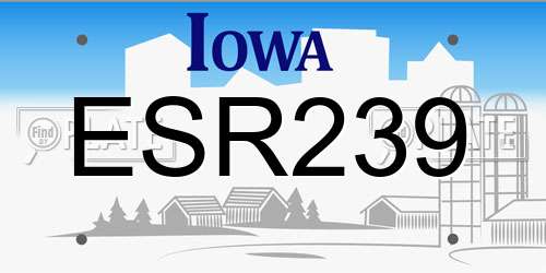 ESR239 Iowa License Plate
