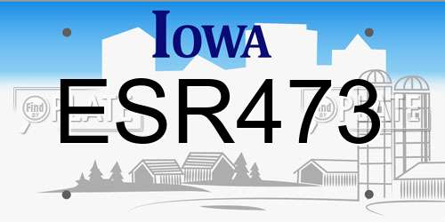 ESR473 Iowa License Plate