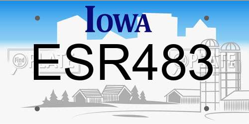 ESR483 Iowa License Plate