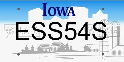 ESS54S Iowa License Plate