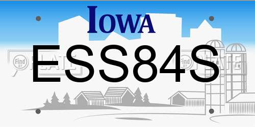 ESS84S Iowa License Plate