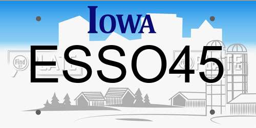 ESSO45 Iowa License Plate