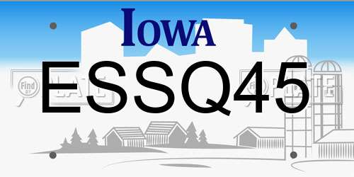ESSQ45 Iowa License Plate
