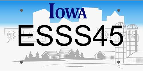 ESSS45 Iowa License Plate