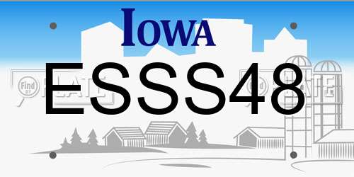 ESSS48 Iowa License Plate