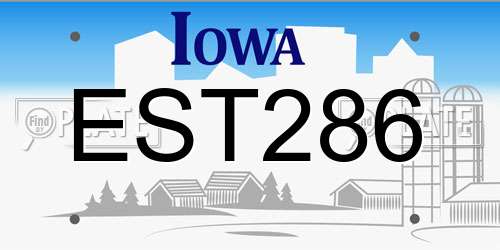EST286 Iowa License Plate