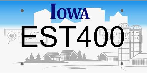 EST400 Iowa License Plate