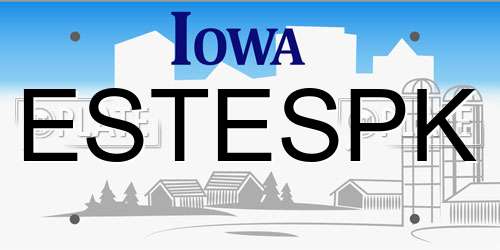 ESTESPK Iowa License Plate
