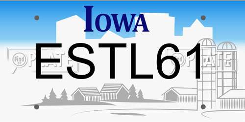 ESTL61 Iowa License Plate